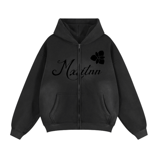 Zip-Through Boxy Hoodie #RU0076